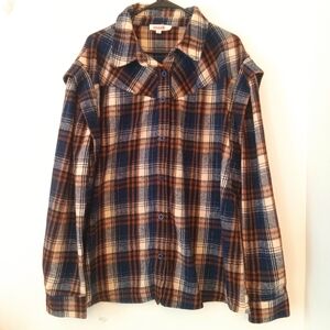 Mazik 2X Plaid Shacket Button Up Womens NWOT